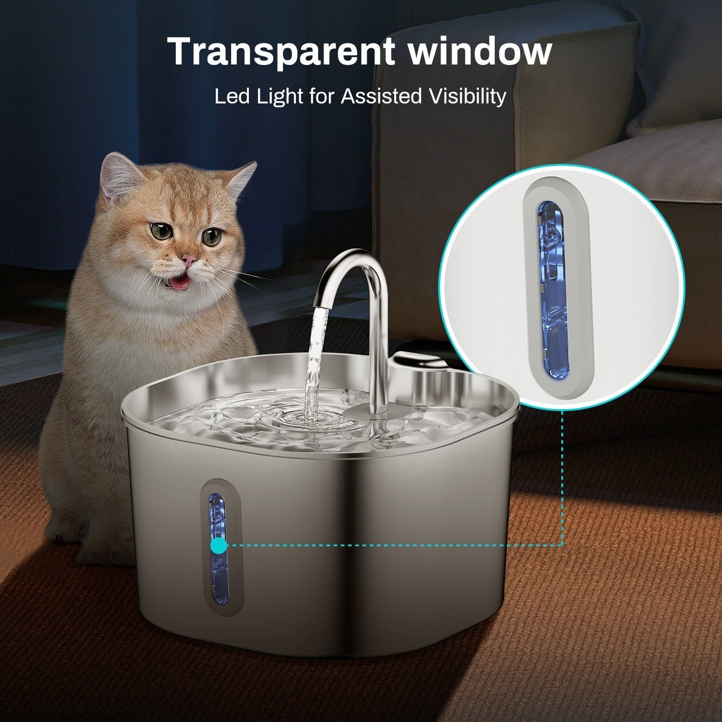 HydroBowl™ (4-Pack). Automatic Pet Water Fountain + 4* Filter Elements+ 4* Filter cottons